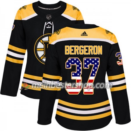 Boston Bruins Patrice Bergeron 37 Adidas 2017-2018 Schwarz USA Flag Fashion Trikot Authentic - Dame Boston Bruins Patrice Bergeron 37 Adidas 2017-2018 Schwarz USA Flag Fashion Trikot Authentic - Dame